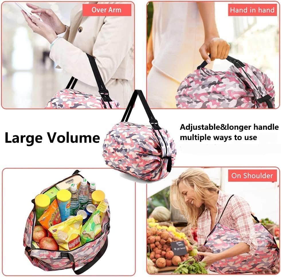 👜✨ 2-Pcs Foldable Shopping Bags | Waterproof & Reusable Travel Tote Set