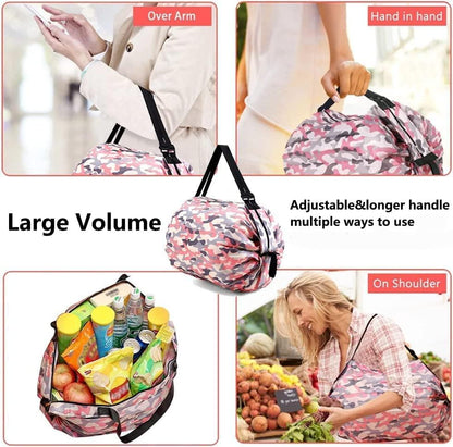 👜✨ 2-Pcs Foldable Shopping Bags | Waterproof & Reusable Travel Tote Set